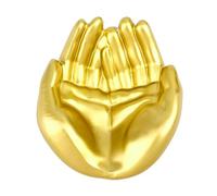 HOBBIESAY 1PCS Golden Hand Shape Key Holder Bowl Funny Entryway Key Tray for Desk Resin Hands Bowl Dish Sculpture Offering Hands Dish Candy Holder for Succulent Planter Crystal Rock