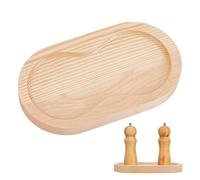 HOBBIESAY 1Pcs Pepper Grinder Tray Navajo White Wooden Grinder Rest Oval Kitchen Storage Holder Trays Inner Diameter 2.83inch Dining Table Protector for Mills Shakers Pepper Grinders