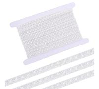 HOBBIESAY 1Roll 4.7Yard Pearl Trim Applique Pearl Trim Chain String Applique Fringe Ribbon Strips Beads Sewing Dress DIY Party Wedding Bouquet for Decoration Bridal Costume Embellishment