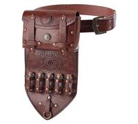 HOBBIESAY 1Set Medieval Alchemy Faux Leather Belt Bag with 5 Cork Potion Vials Fantasy Wizard Waist Pouch Steam Punk Side Pack for Renaissance Medieval Halloween Costume Accessories