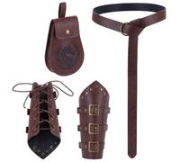 HOBBIESAY 1Set Medieval Vintage Belt Bag Set Viking Belt Ren Faire Accessories Leather Swords Belts Holder Viking Sword Holster Renaissance Belts for Knight Warrior Pirate Cosplay