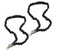 HOBBIESAY 2 Pcs Black Lanyards ID Card Name Card Straps 18.1Inch Black Durable Cruise Lanyard Teacher Scrunchie Lanyard for School Name Tag Office I'd Cards Keychain Referee Whistle and More