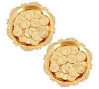 HOBBIESAY 2 Set Wedding Unity Coins with 26PCS Golden Alloy Wedding Arras Coins Arras Para Boda Catolica Large Unity Coin Set with 106mm Round Display Box for Catholic Ceremony