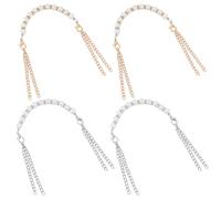 HOBBIESAY 2 Sets Pearl High Heel Shoe Strap Gold Platinum High Heels Shoelace Plastic Pearl Beads Shoelaces Detachable Ankle Straps for Holding Loose high Heels Pumps Casual Shoes Decoration