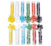 HOBBIESAY 2 Size 5 Colors 2-Hole Glass Seed Beads About 600Pcs Glass Beads 4.5-5mm Flat Rectangular Spacer Loose Bead for DIY Bracelets Earring Necklace Jewelry Making,Hole:0.5-0.8mm