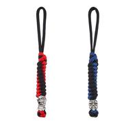 HOBBIESAY 2 Style Skull Knife Parachute Lanyards Outdoor Tactical Paracord Ropes Skeleton Bead Keychain Backpack Lanyards Polyester Knife Attachment Ropes for Survival Gear Accessory