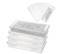 HOBBIESAY 200 Pack Paper Money Holders with Plastic Storage Case Clear Thicken Paper Money Currency Sleeves Protector Moneys Storage Box Banknotes Protector Slab Holder Hard Moneys Holders