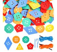 HOBBIESAY 2000PCS Big Bright Craft Buttons Colorful Large Beads Button Vivid Colors Geometric Shaped Buttons Large Beads Button Lacing Threading for Arts DIY Crafts Projects Crochet Knitting Gifts