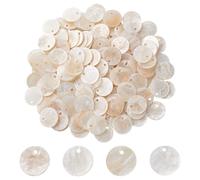 HOBBIESAY 200Pcs Flat Round Shell Charms 12-12.5mm White Capiz Shell Discs Charms Natural Mother of Pearl Seashells Charm for Earring Necklace Jewelry Making,Hole:1.2-1.4mm