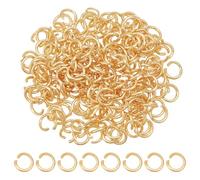 HOBBIESAY 200Pcs Gold Jump Rings 5mm Stainless Steel Open Jump Ring 18K Gold Plated Jump Rings Unsoldered Ring Connectors Small Split Ring Jewelry Making Findings for DIY Crafts