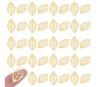 HOBBIESAY 200Pcs Hollow Gold Tree Leaf Charms Hollow Leaf Metal Flower Charm Etched Tree Charms Pendants Tree Leaves Decoration Crafts for Jewelry Making DIY Accessories Oranaments Hole 1mm