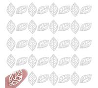 HOBBIESAY 200Pcs Hollow Platinum Leaf Charms Hollow Filigree Leaves Charm Silver Leaves Pendants Metal Leaf Crafts Pendant for Wedding Garland Party Decorations Necklace Bracelet Jewelry DIY