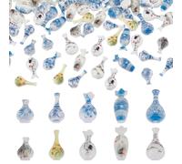 HOBBIESAY 200pcs Tiny Vase Embellishments 5 Sizes Miniatures Resin Vases Mini Flat Vase Mini Blue Vases Nail Art Decoration Accessories for Pottery Home Decoration Accessory