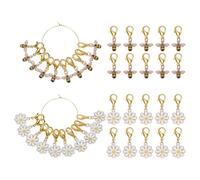 HOBBIESAY 20Pcs 2 Styles Daisy and Bee Stitch Marker Charms for Crocheting Golden Daisy Flower Bee Knitting Stitch Markers Knitting and Crochet Accessories for DIY Sewing Crafts
