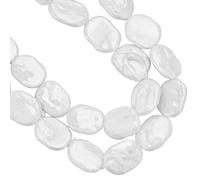 HOBBIESAY 22Pcs Natural Cultured Freshwater Pearls Natural Pearl Beads Strand Loose Beads Keshi Pearl Beads Irregular Pearl Beads White Rectangle for DIY Crafts Jewelry Making Hole:0.8mm