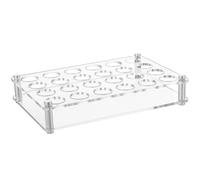 HOBBIESAY 24 Hole Acrylic Shot Glass Holder White Tequila Glasses Cup Rack Shot Glass Serving Tray for Bar Whiskey Shot Glass Base with Iron Fitting for Party Club Family Gathering Collection,Hole:3cm