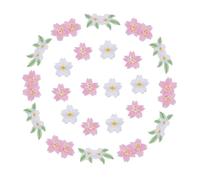 HOBBIESAY 24Pcs 4 Styles Sakura Embroidered Patches Cherry Blossom Iron on Patches Pink White Floral Patch Sew on Repair Applique Patch for DIY Clothes Jeans Hats Backpacks Bag Vests