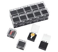 HOBBIESAY 24Pcs Black Plastic Lapel Pin Storage Boxes 1.5x1.2x0.8 Inch Clear Plastic Gift Box For Pin Small Jewelry Brooch Storage Holder with Foam for Lapel Pin Gemstone Storage Display