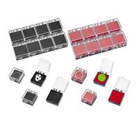 HOBBIESAY 24Pcs Brooch Pin Storage Box Plastic Lapel Pins Storage Boxes Clear Plastic Gift Box For Pin Small Lapel Pins Gemstone Display Boxes with Black Red Foam for Jewelry Badges 1.5x1.2x0.85 Inch