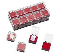 HOBBIESAY 24Pcs Clear Badge Display Box with Flocking Blister 38mm Plastic Badge Storage Cases Brooch Collection Display Case Mini Jewelry Box Container for Badge Pin Brooch Display