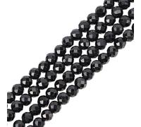 HOBBIESAY 250Pcs 2 Strands Black Faceted Tourmaline Beads 3mm Natural Gemstone Beads Round Loose Beads Spacer Beads for Necklace Bracelets Jewelry Making Hole:0.7mm