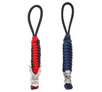 HOBBIESAY 2PCS Braid Parachute Lanyards Tactical Knife Paracord Ropes Skull Paracord Pocket Knife Lanyard Purple and Black EDC Parachute Lanyards for Attachment Gadget