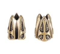 HOBBIESAY 2Pcs Cross Paracord Beads Knife Lanyard Beads Three Sides Shield EDC Bead 4.8mm Hole Antique Golden for Knives Pendant for Key Flashlight Compass Camera Man Accessories DIY
