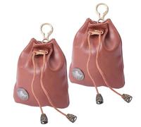 HOBBIESAY 2PCS Drawstring Leather Bag Leather Retro Storage Bag 4.8×4.13Inch Leathers Drawstring Pouch Coin PurseVintage Jewelry Coin Purse for Storing Jewelry Key Coins