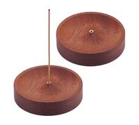HOBBIESAY 2Pcs Incense Holder Wooden Round Holder Black Walnut Round Incense Burner Tray Black Walnut Incenses Holders for Sticks Incenses Bunner for Stick for Home Decor Yoga Meditation，38mm Dia