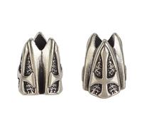 HOBBIESAY 2Pcs Knife Lanyard Beads Cross Paracord Beads Three Sides Shield EDC Bead 4.8mm Hole Antique Silver for Knives Pendant Flashlight Knuckles Bracelet Man DIY