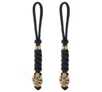 HOBBIESAY 2Pcs Paracord Ropes Braid EDC Parachute Lanyards Paracord Lanyard Black Parachute Lanyards for Keychain Accessories 5 Inch