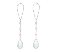 HOBBIESAY 2Pcs Rear View Mirror Car Charm 20.5cm Teardrop Crystal Vehicle Mirror Decoration Hanging Pendant Crystal Car Decoration Pink for Cars Decor Accessories