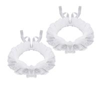 HOBBIESAY 2Pcs Vintage Lace Ruffled Multi layer Detachable Collar Renaissance Ruff Collar Neck Ruffle Clown Collars Victorian Edwardian White Costume Neck Collars for Halloween Cosplay Outfit Matching