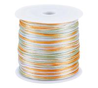 HOBBIESAY 2Rolls 87Yards Colorful Rattail Satin Cord 1.5mm Silky Beading String Chinese Knotting Cord Nylon Beading Thread for Jewelry Making Bracelets Kumihimo Macrame Craft