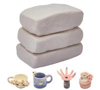 HOBBIESAY 3 Pack Air-Dry Clay 1500g Nature White Sculpting Modeling Pottery Clay Self Hardening Kaolin for Wheel Throwing DIY Craft Project All-Purpose for Beginners and Professional