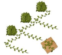 HOBBIESAY 3 Roll 30m Green Leaf Ribbon 38mm Wide Artificial Vines Leaves Ribbons Trim Rope for Gift Wrapping Olive Green Garland Rattan Leaf String for DIY Crafts Party Wedding Christmas Home Decor