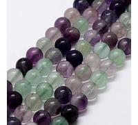 HOBBIESAY 3 Strands Natural Rainbow Fluorite Bead Strands 6mm About 183pcs Round Loose Semi Gemstone Beads Multi Color Stone Beads for Jewelry Making DIY Crafts, Hole: 1mm