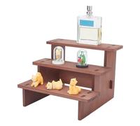 HOBBIESAY 3-Tier Wooden Display Riser Wooden Jewelry Display Stand Large Cupcake Stand Shelf for Perfume Figurine Collectibles Kitchen Counter Shelf Jewelry Display,Size:7x6.4x5.7Inch