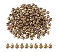 HOBBIESAY 300 Pcs 8mm Vintage Bells Mini Craft Bells Brass Bell Charms Small Jingle Bell for DIY Necklace Bracelet Jewelry Making House Decor,Hole:1.2mm