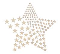 HOBBIESAY 300Pcs Small Wooden Star Ornament 5-13mm Mini Wooden Stars Slices Mixed Size Star Embellishment Unfinished Blank Star Wood for Wedding Party DIY Crafts
