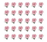 HOBBIESAY 30Pcs Flat Back Pink Rose Handmade Porcelain Cabochons Flower Charms China Clay Beads Charms Jewelry Embellishment Supplies for Gluing DIY Jewelry Making Finding Supplies Stud Earring