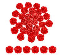 HOBBIESAY 30Pcs Red Rose Cinnabar Beads 20mm Flower Carving Loose Beads Small Rose Floral Spacer Bead Bulk for Valentine's DIY Bracelets Earring Necklace Jewelry Making Craft,Hole:2mm