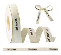 HOBBIESAY 32m Single Face Satin Ribbon Thank You Fabric Ribbon White Valenties Ribbon for Gift Wrapping Flower Bouquet Wrapping Birthday Gifts Baking Valentine Ribbons