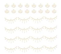 HOBBIESAY 32Pcs 2 Style Real 24K Gold Plated Eyelash Charms Pendants Evil Eye Charms Long-lasting Brass Jewelry Findings with Loop for Necklace Bracelet Jewelry Making DIY Crafting