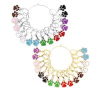 HOBBIESAY 32Pcs Knitting Stitch Markers Dog Cat Paw Print Charm 8Colors Locking Stitch Marker Enamel Crochet Charms for Knitting Crocheting Sewing Accessorie and DIY Keychain Decoration