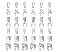 HOBBIESAY 36Pcs 304 Stainless Steel Snap on Bails 6 Styles Pendants Ice Pick Pinch Clasp Connectors Charm Holder for Necklace Pendants Bracelet Assistance Equipment DIY Jewelry Making