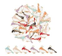 HOBBIESAY 36Pcs 6 Colors Enamel Bird Charm Alloy Sparrow Charm Colorful Kawaii 3D Animal Shape Lucky Bird Pendant for DIY Necklace Bracelet Earrings Bookmarks Keychains Accessories