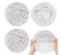 HOBBIESAY 3Pcs Bowl Covers for Bread 26cm Dia Stretch Cloth Fabric Elastic Food Storage Bowl Covers Cotton Sourdough Containner Cover Fermentation Bread Sourdough Lids for Proofing Food Fruits