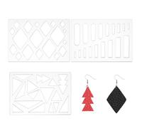 HOBBIESAY 3Pcs Clear Acrylic Earring Cutting Tempaltes 8.5-45mm Jewelry Drawing Stencils Lapidary Templates Jewellery Designing Ring Stencils Drafting Tools for Arts and Crafts Projects