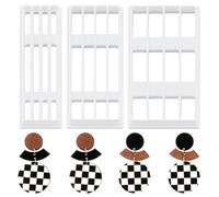 HOBBIESAY 3Pcs Polymer Clay Cutters Black White Checkerboard Clay Earring Cutters Geometric Clays Earring Making Molds Plastic Clays Shape Maker for DIY Jewelry Making